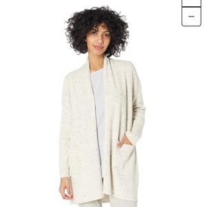 EILEEN FISHER® Organic Cotton Speckle High Collar Cardigan Size L